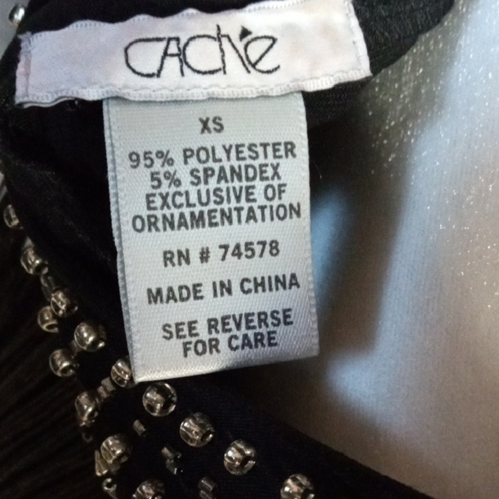 Cache Black Top with Fringe and Studs - Picture 2 of 5